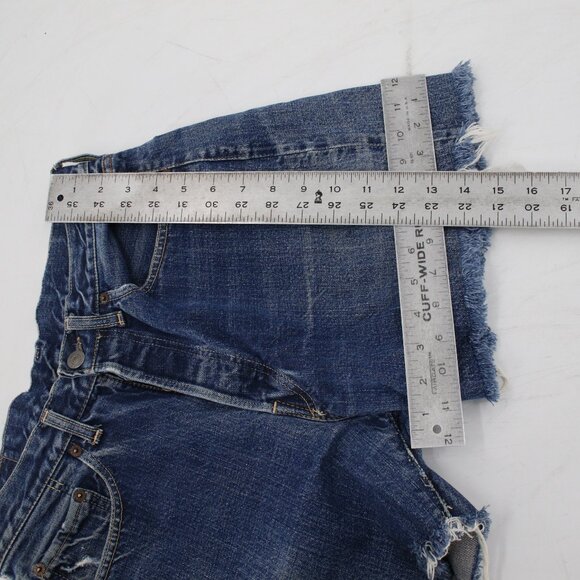 Vintage 60s Levis 501 Shorts Unisex 28 4" Selvedge Big E Button Fly Cut Off - Picture 13 of 16